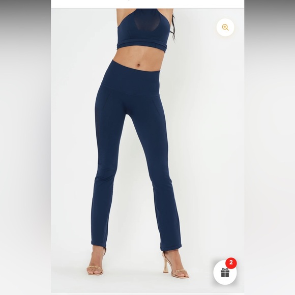 KATOA Glam Mode Seamless Mesh High-Waist Flare Leggings M/L activewear NEW - Picture 15 of 15